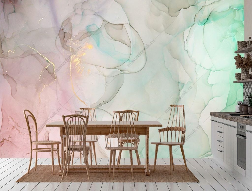 Фотообои Флюид мятно розовый  9-1413