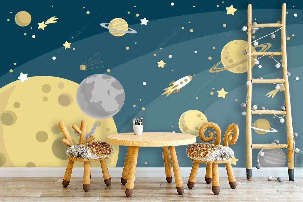 Фотообои в интерьере планеты  12-619 фото