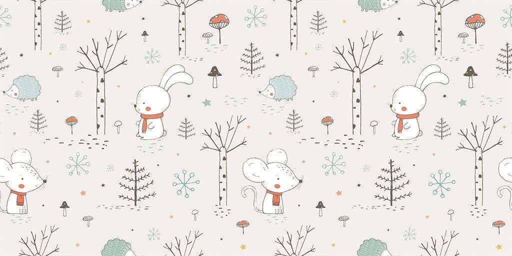 Фотообои в интерьере елочки и мышки  12-661 фото