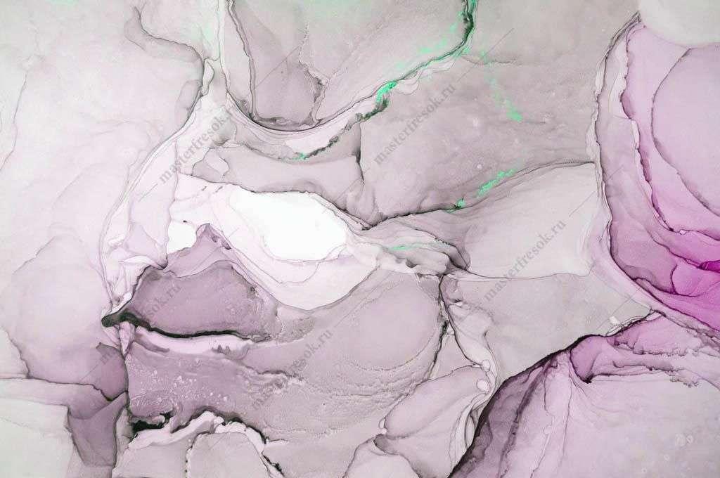 Фотообои в интерьере флюид арт серо-фиолетовый  9-1024 фото