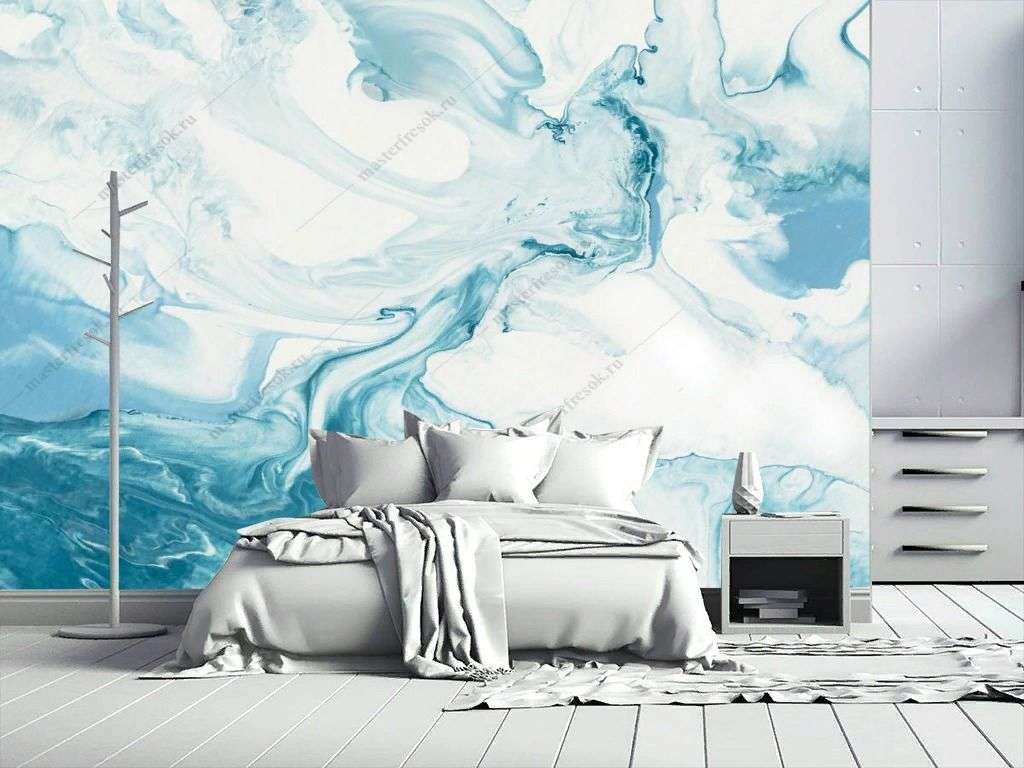 Фотообои в интерьере голубой градиент  9-1662 фото