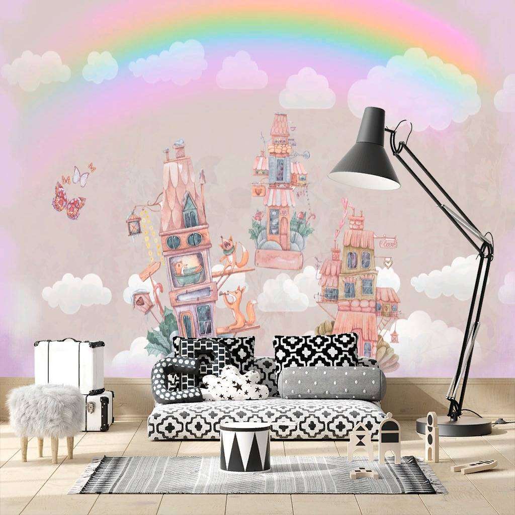 Фотообои в интерьере дэниела мерриам - сказочный мир замков  13-066 фото