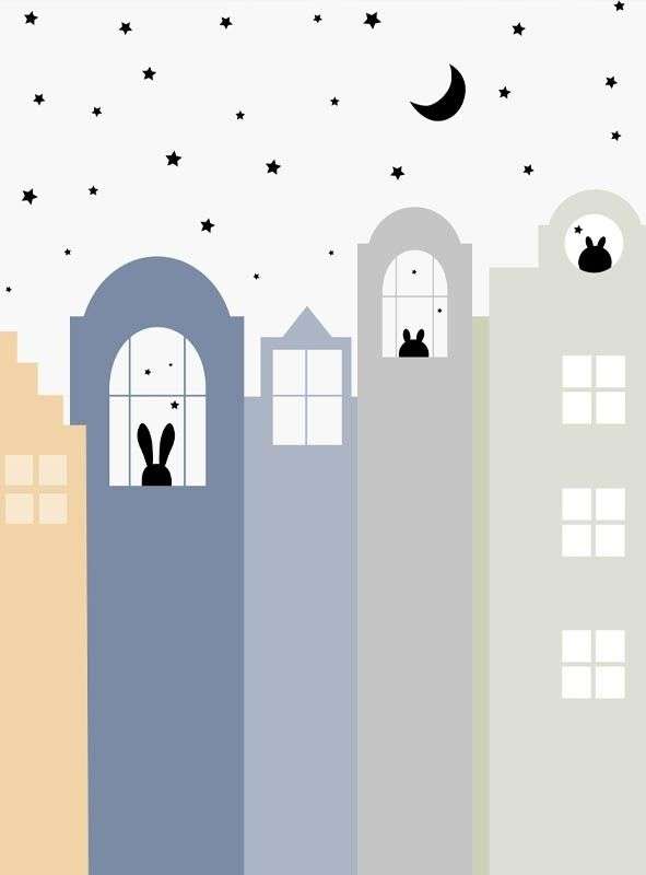 Фотообои в интерьере домики столбики  14-646 фото