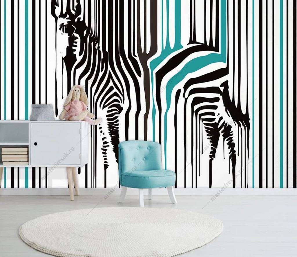 Фотообои в интерьере силуэт зебры  16-010 фото