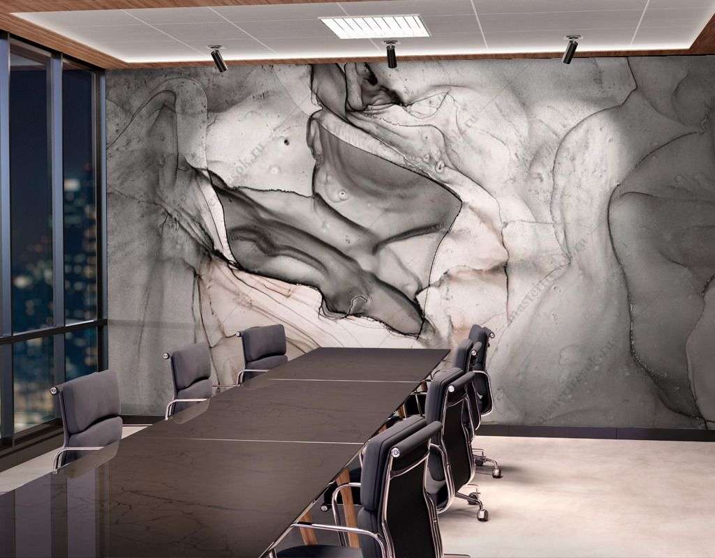 Фотообои в интерьере разводы чернилами  9-1551 фото