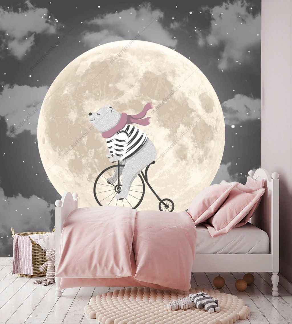 Фотообои Мишка на луне  14-277