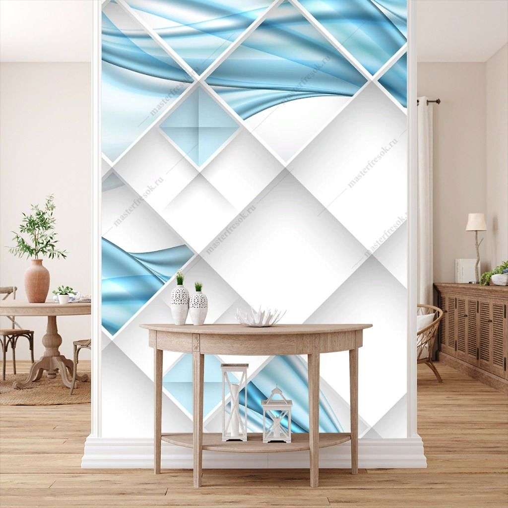 Фотообои в интерьере абстрактные волны  9-1490 фото