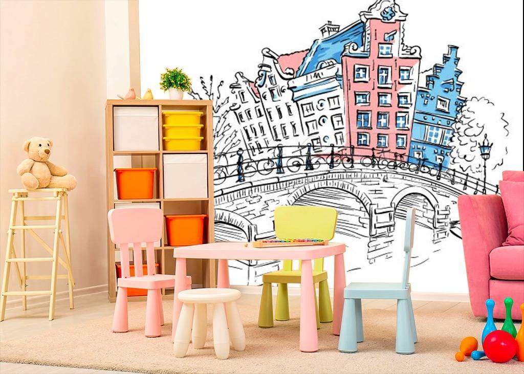 Фотообои в интерьере город граффити  12-493 фото