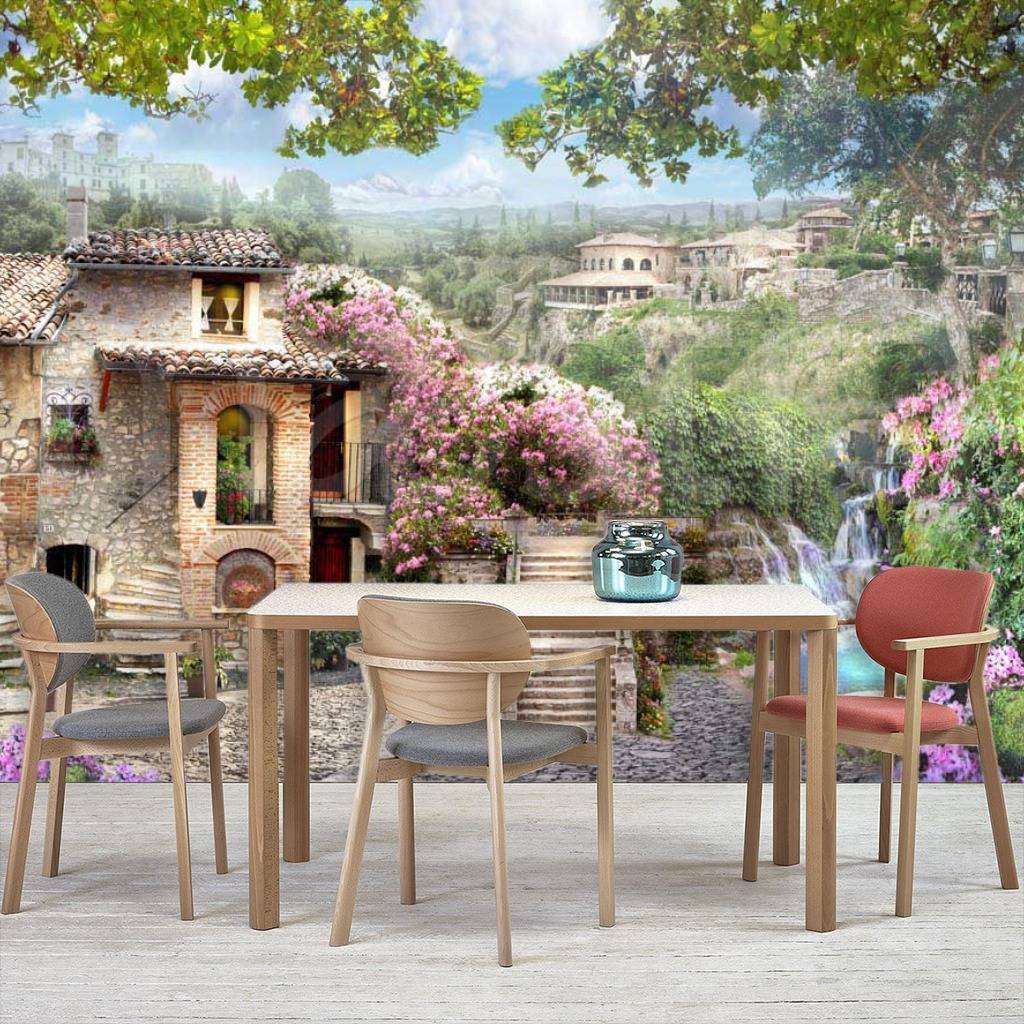 Фотообои в интерьере вид на старинный город  6-065 фото