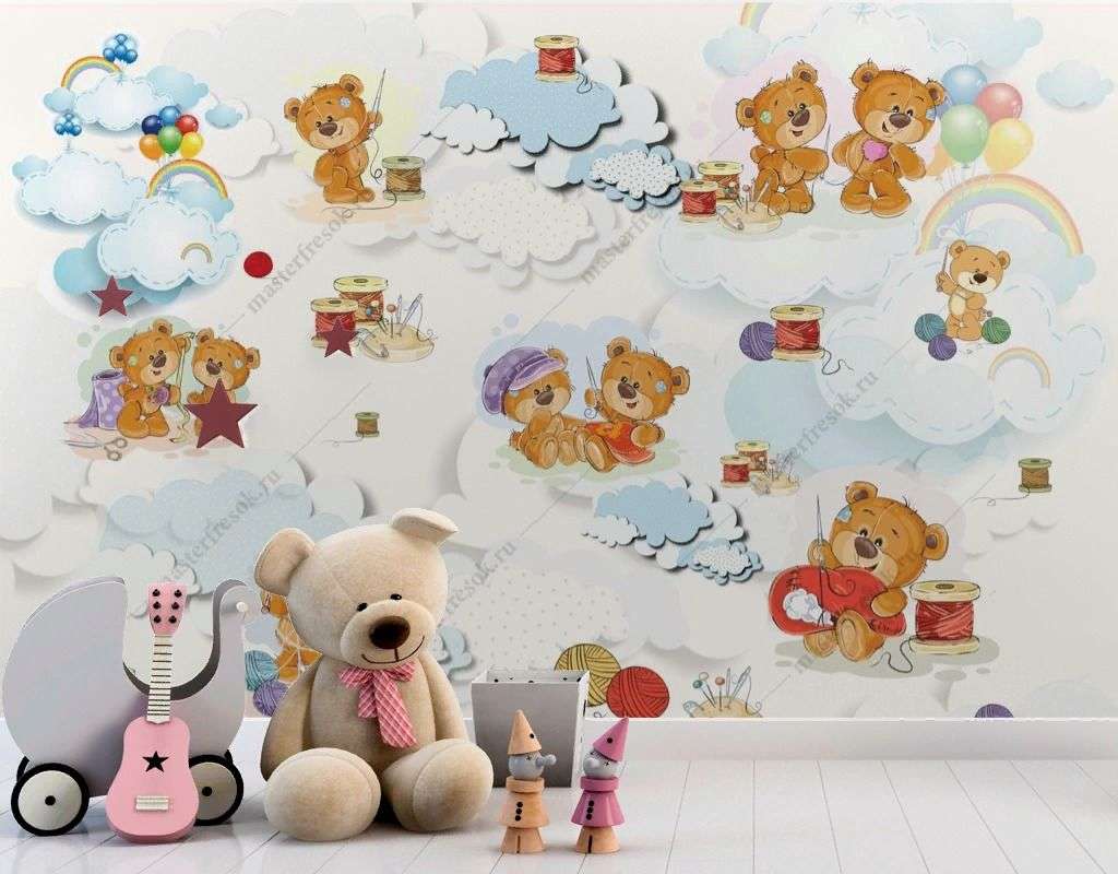 Фотообои в интерьере история тедди  14-512 фото