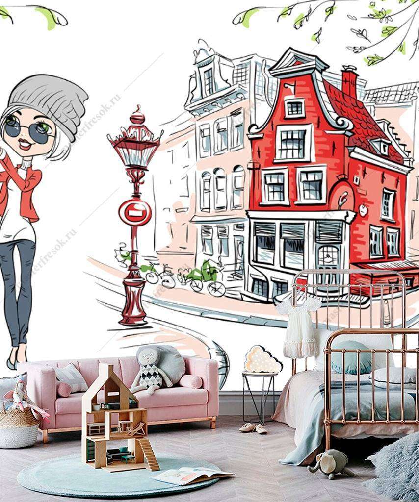 Фотообои в интерьере голландский домик  12-938 фото