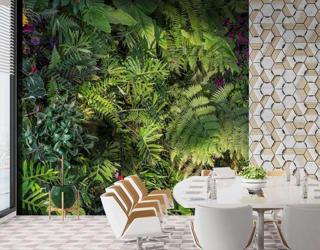 Фотообои в интерьере густой лес  9-1614 фото