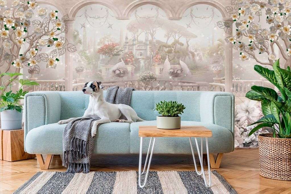 Фотообои в интерьере сад в стиле прованс  13-342 фото