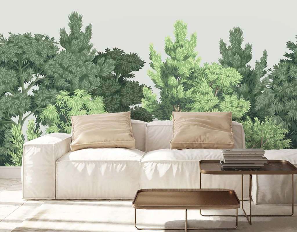 Фотообои Бесшовные обои на стену:  Лес пушистый. Артикул: 9-1939  