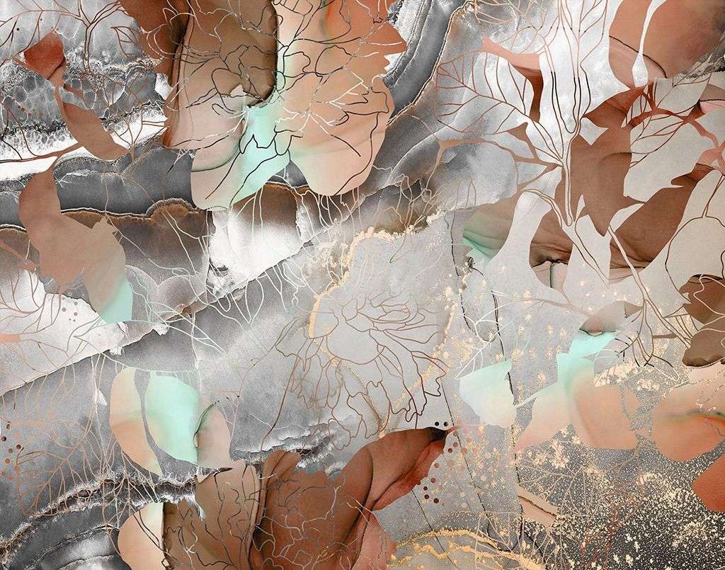 Фотообои в интерьере абстрактные лепестки  9-1618 фото