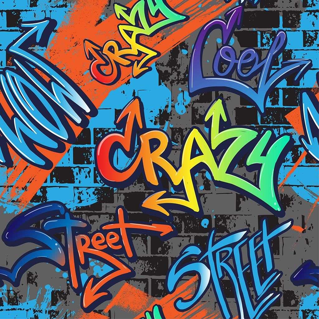 Фотообои в интерьере градиент графити  12-1270 фото