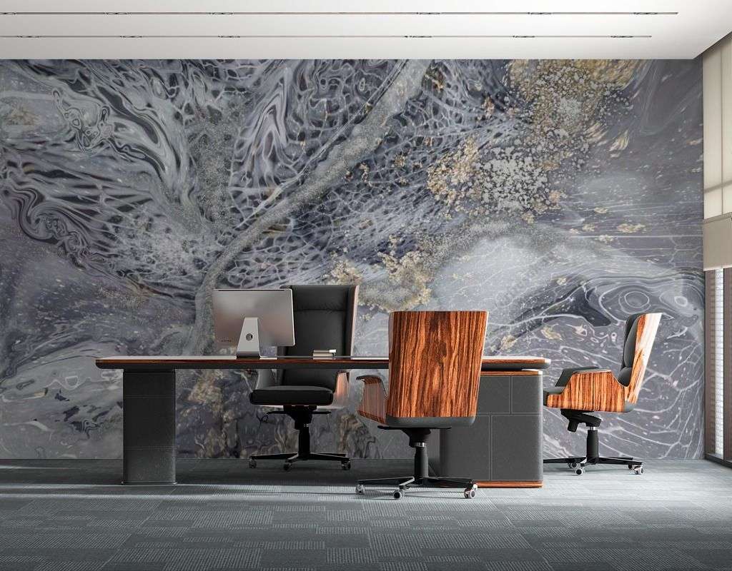 Фотообои в интерьере флюид черное золото  13-459 фото