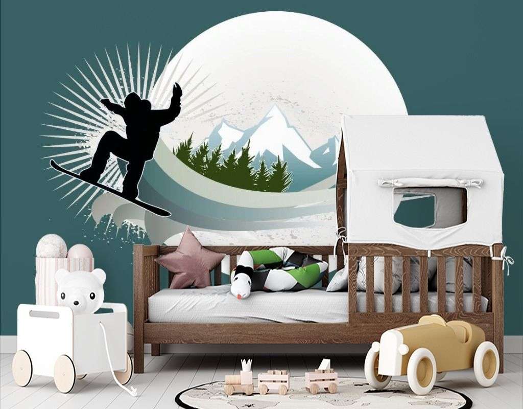 Фотообои в интерьере сноубордист    14-782 фото