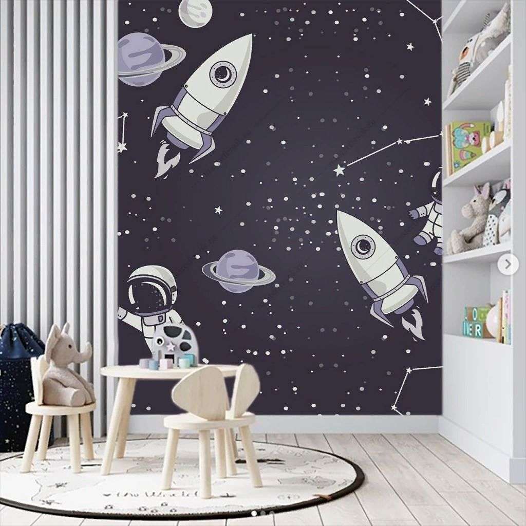 Фотообои в интерьере космический фон в детскую   12-1588 фото