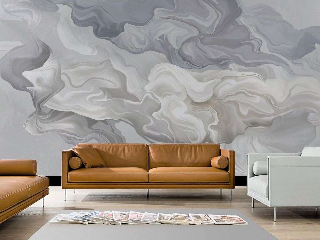 Фотообои в интерьере 3д абстракция чернилами  13-716 фото