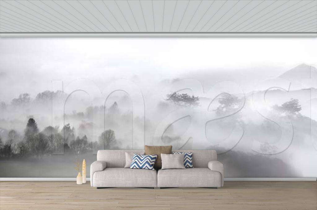 Фотообои Бесшовные обои на стену:  Горы в тумане. Артикул: 7-818  