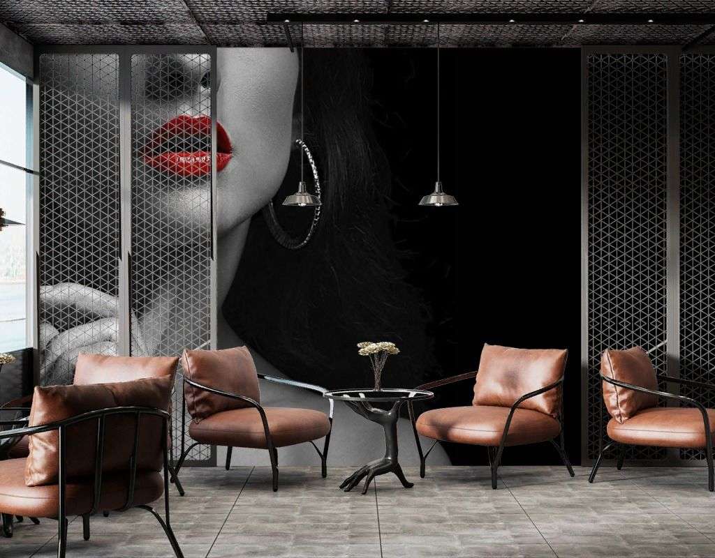 Фотообои в интерьере женщина вамп  9-1766 фото