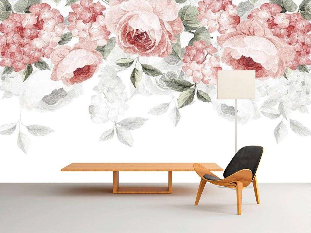 Фотообои в интерьере цветы на холсте  15-740 фото