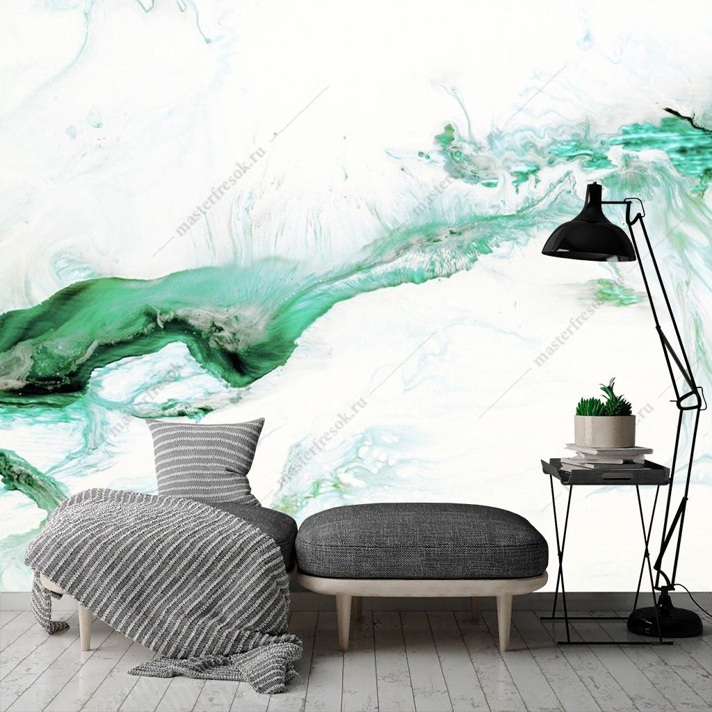 Фотообои Зеленый флюид арт  9-1419