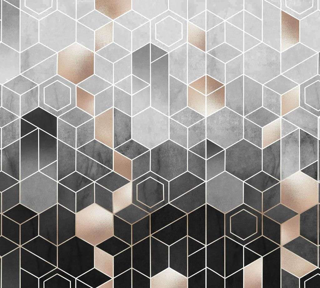 Фотообои в интерьере серые соты  9-1346 фото