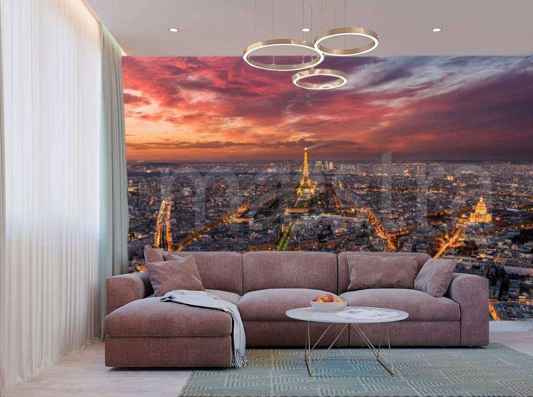 Фотообои Ночной Париж в огнях  9-758