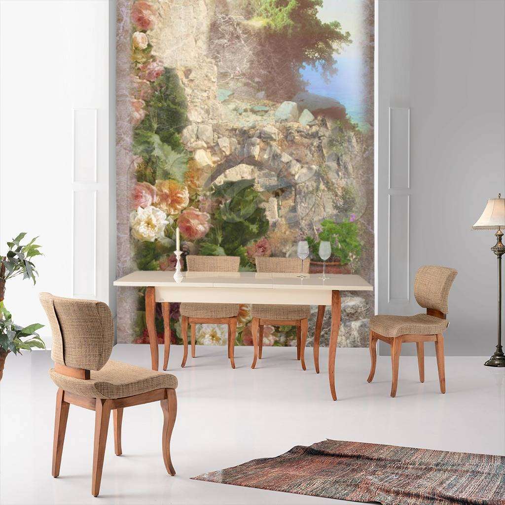 Фотообои Розы на старинной стене  2-044