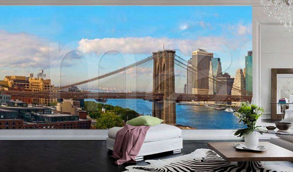 Фотообои Бруклинский мост над рекой  9-834