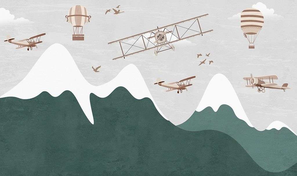 Фотообои в интерьере горы и самолеты   12-1651 фото