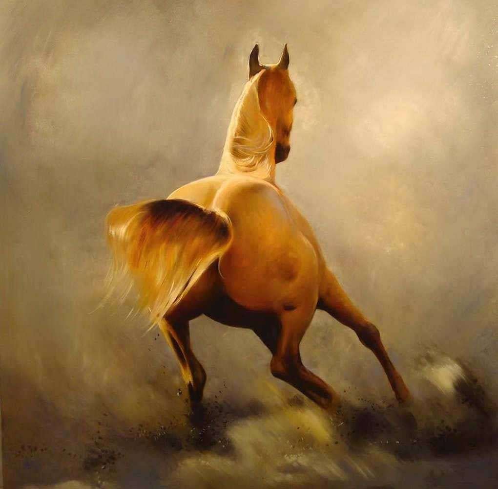 Фотообои в интерьере быстрая лошадь  17-4429 фото