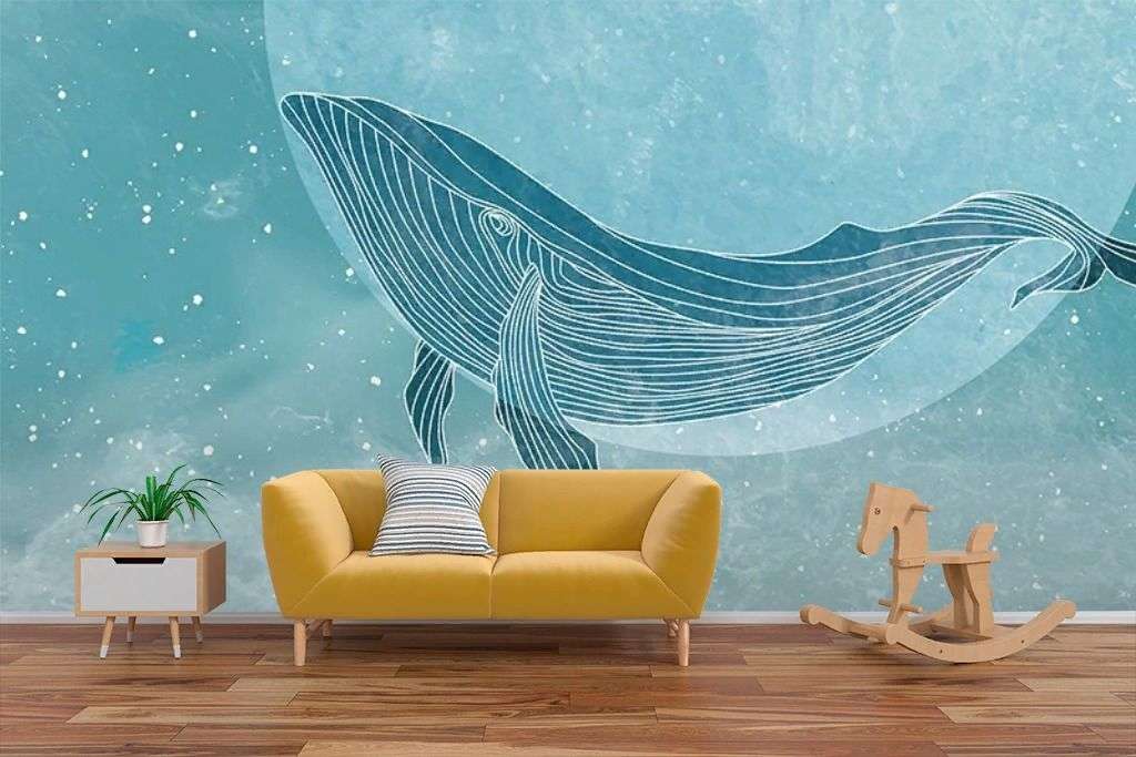 Фотообои в интерьере кит в море  12-1660 фото