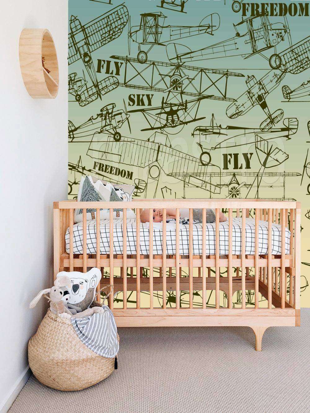 Фотообои в интерьере домики графика  12-434 фото