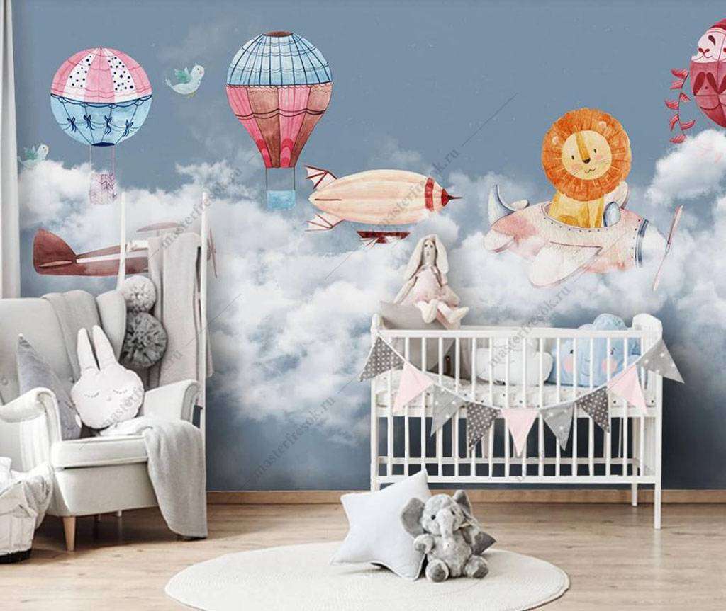 Фотообои в интерьере лев на вертолете  16-001 фото