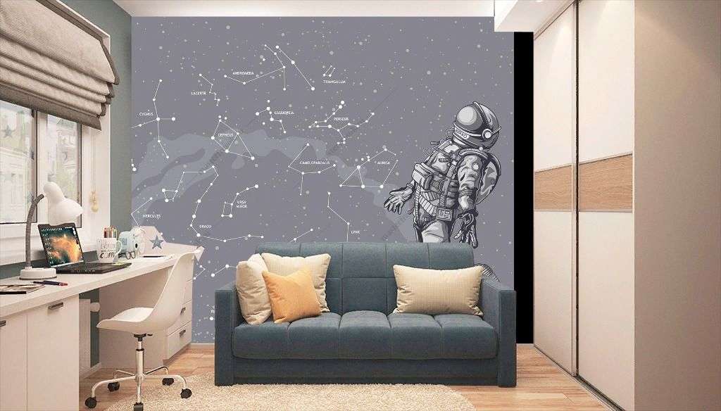 Фотообои в интерьере космонавт  14-430 фото