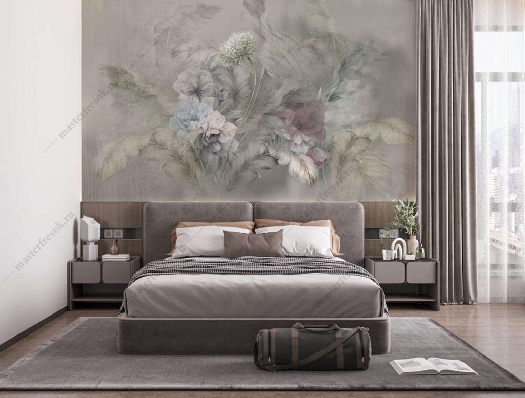 Фотообои в интерьере букет пионов  13-419 фото