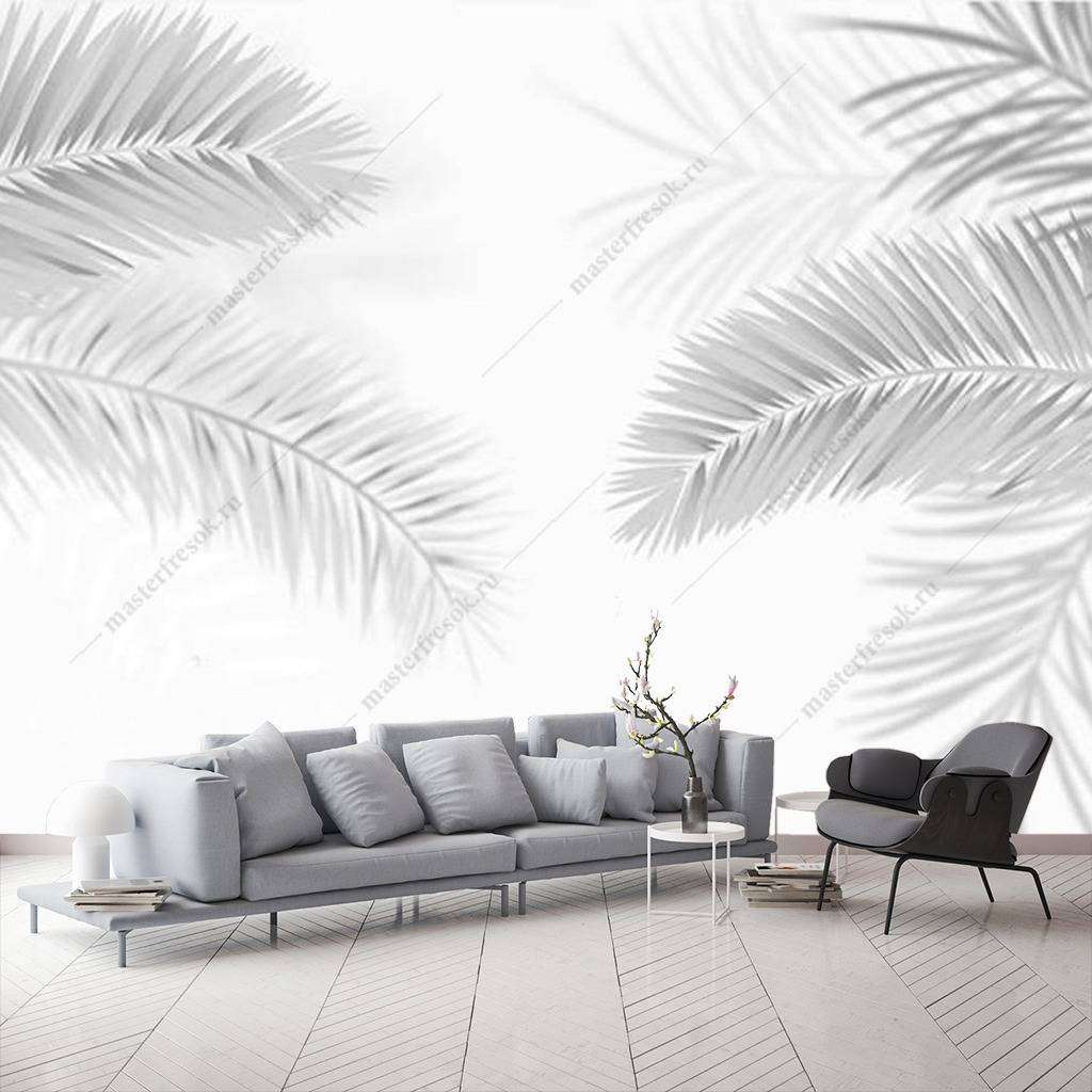 Фотообои в интерьере серые перья  16-166 фото