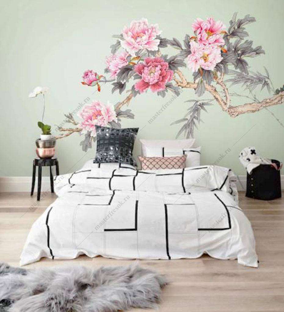 Фотообои Бесшовные обои на стену:  Розовые пионы. Артикул: 15-906  