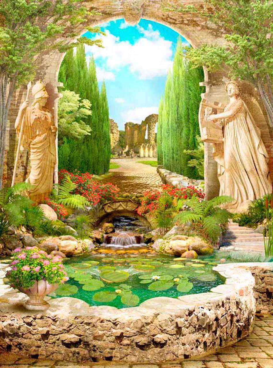 Фотообои в интерьере старинная арка  11-056 фото