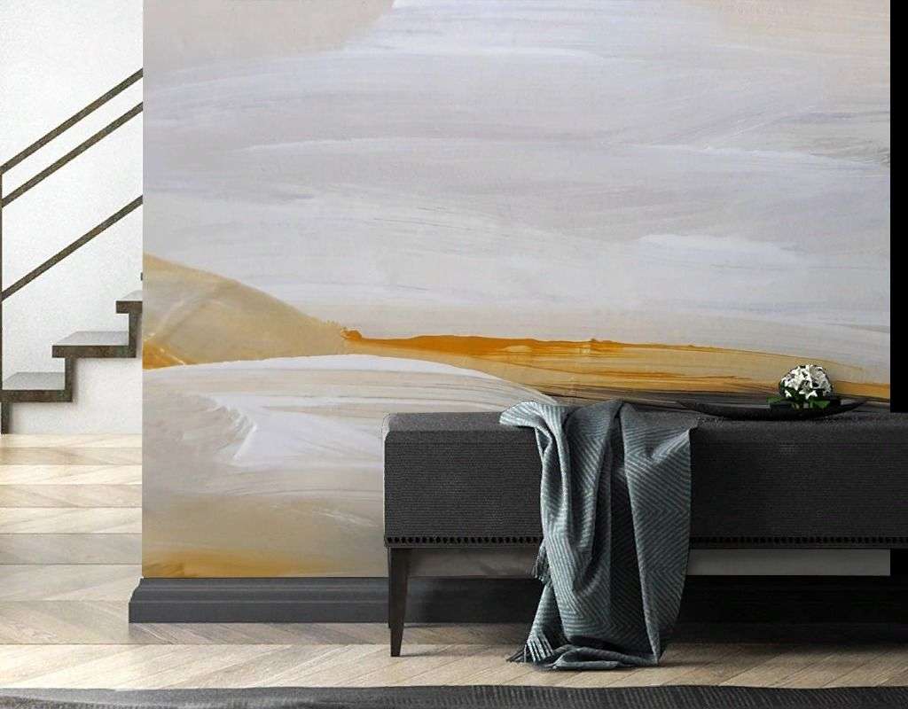 Фотообои в интерьере абстракция красками  9-2072 фото