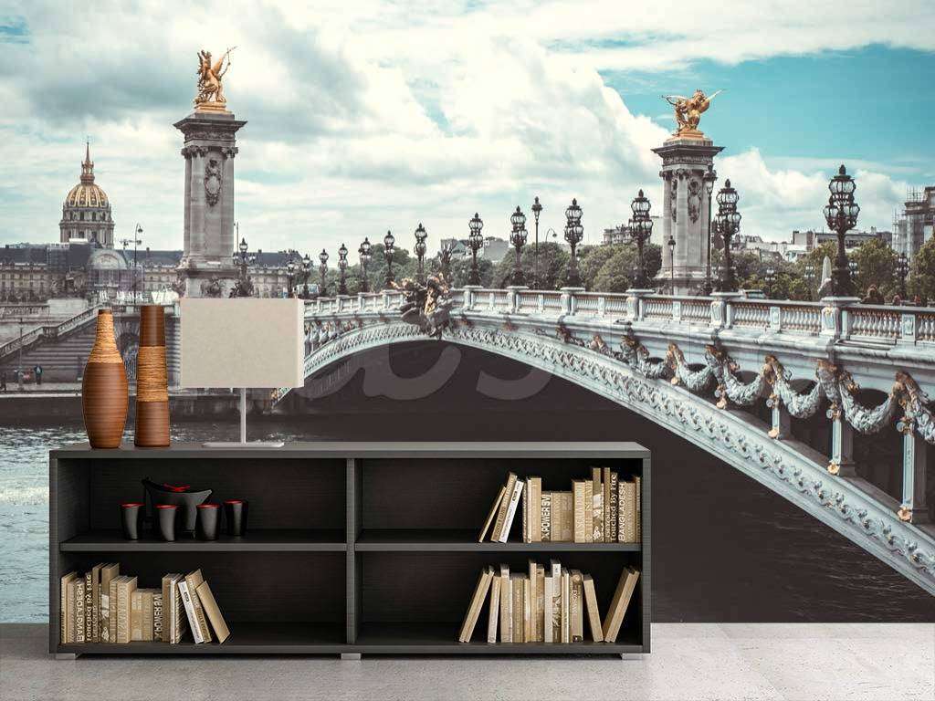 Фотообои в интерьере мост в париже  9-735 фото