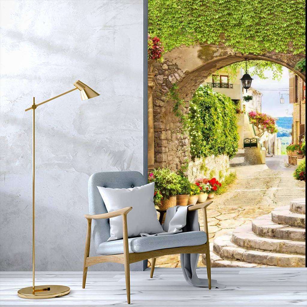 Фотообои в интерьере улочка к морю  17-0045 фото