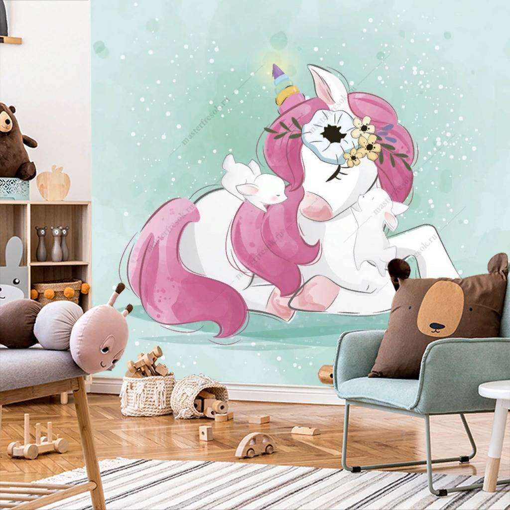 Фотообои в интерьере маленькая лошадка  12-469 фото