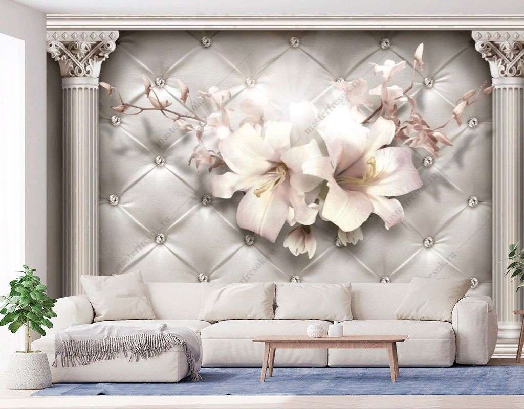 Фотообои в интерьере лилии в стиле барокко  10-979 фото