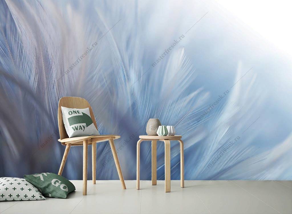 Фотообои Белый фон текстуры пера  9-1219