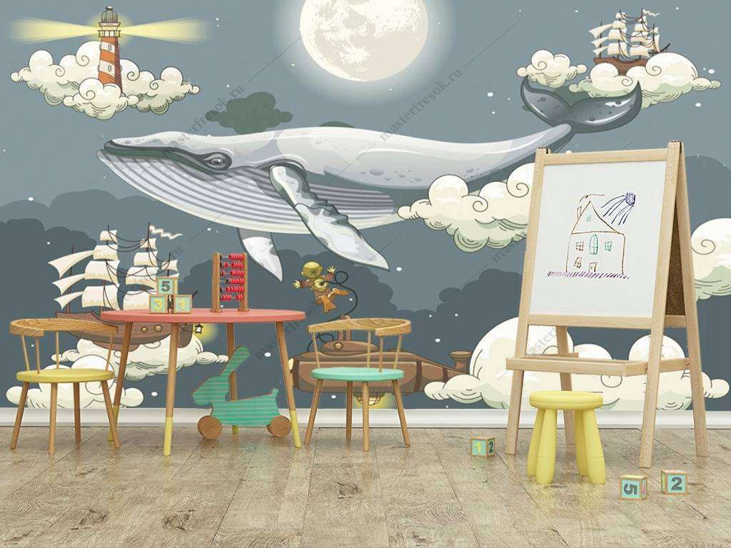 Фотообои в интерьере сказочные облака  12-954 фото