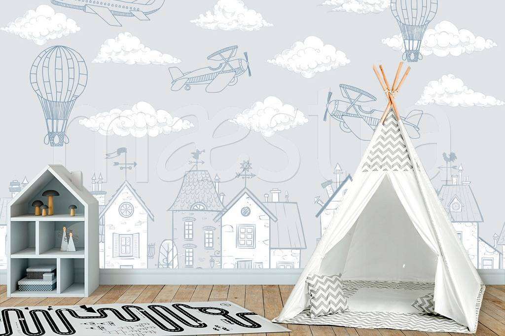 Фотообои Бесшовные обои на стену:  Домики серые. Артикул: 12-433  